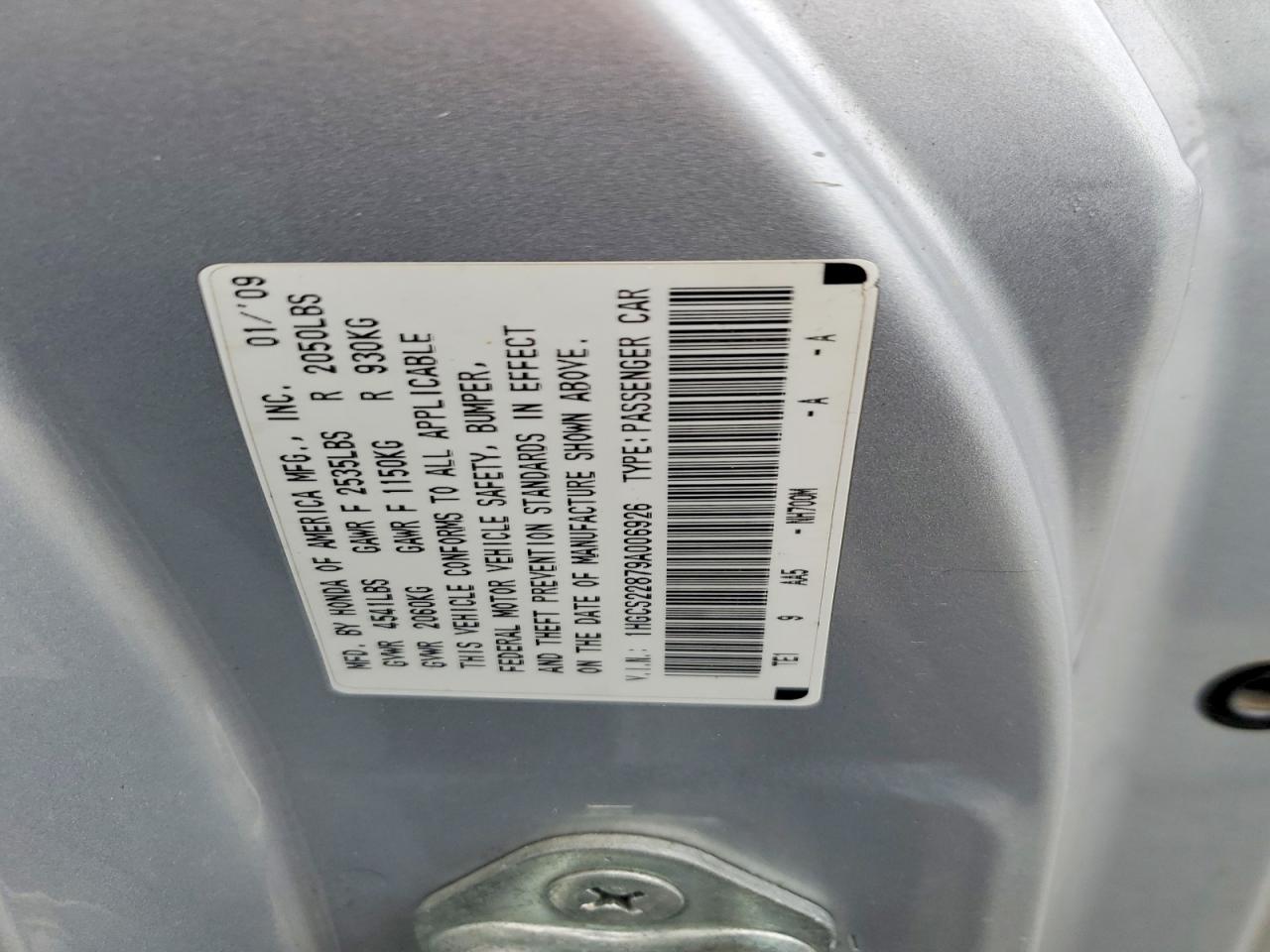 2009 HONDA ACCORD