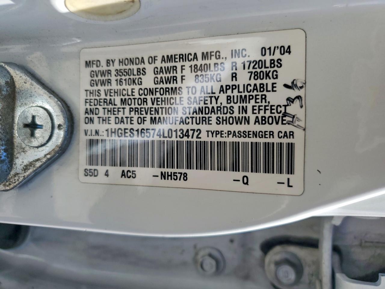 2004 HONDA CIVIC
