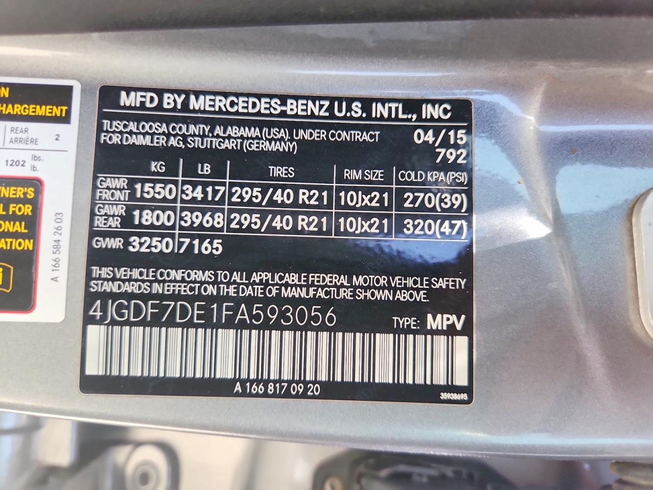 2015 MERCEDES-BENZ GL-CLASS