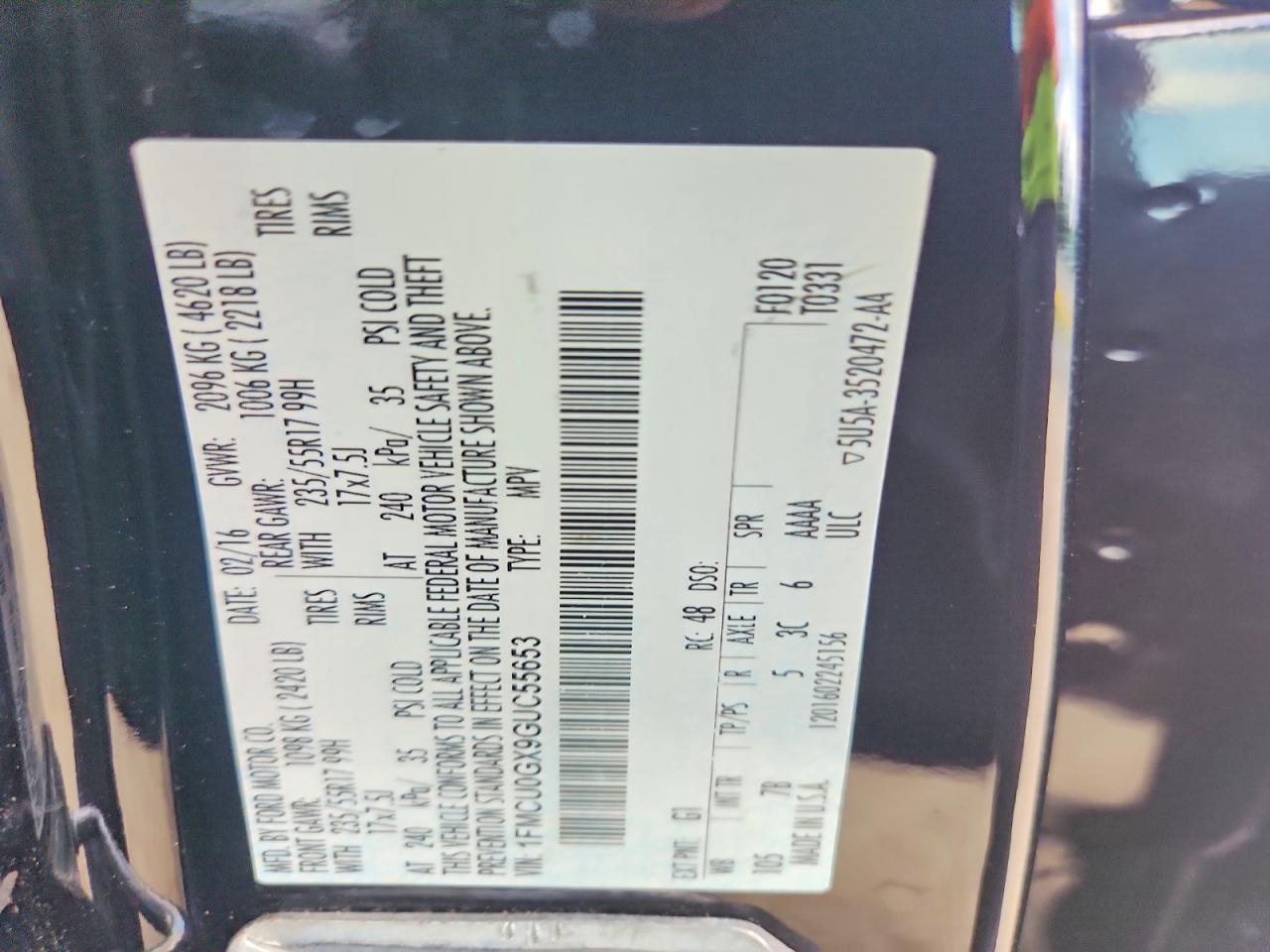 2016 FORD ESCAPE