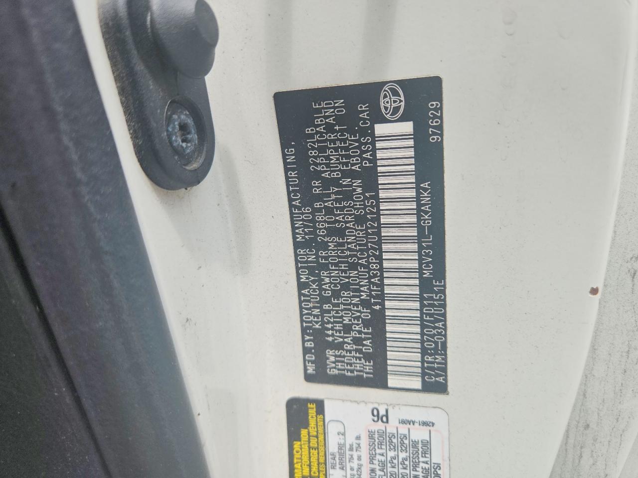 2007 TOYOTA CAMRY SOLA