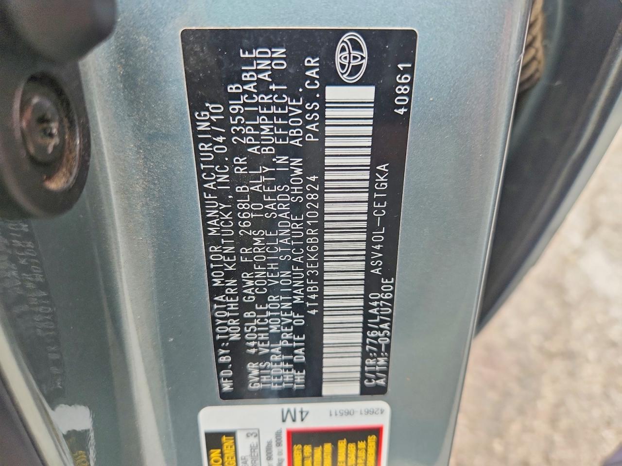 2011 TOYOTA CAMRY