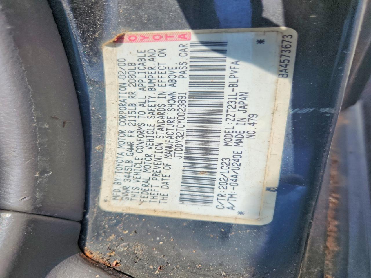 2000 TOYOTA CELICA