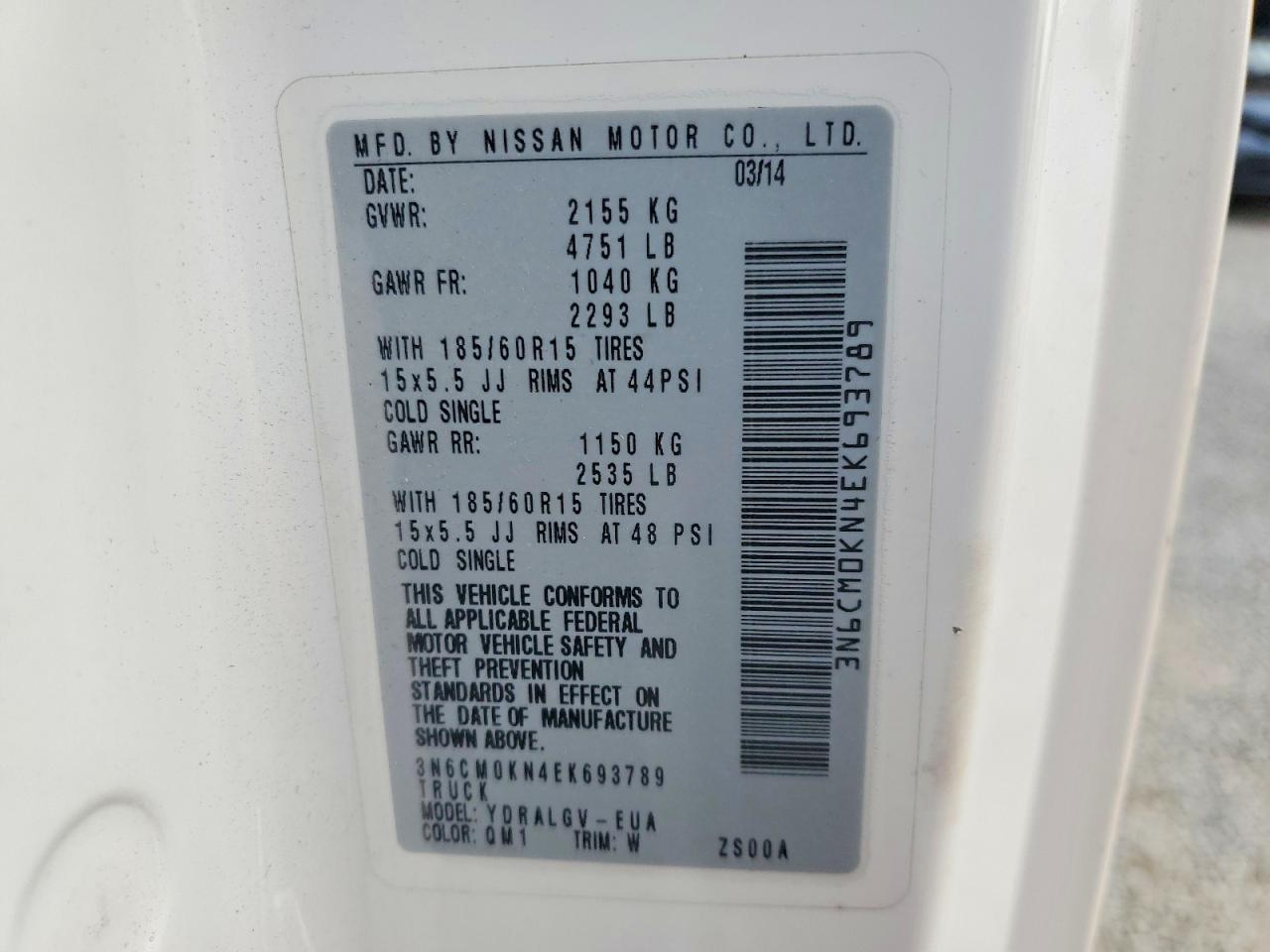 2014 NISSAN NV