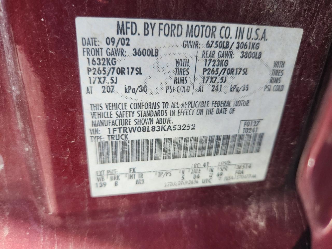 2003 FORD F150