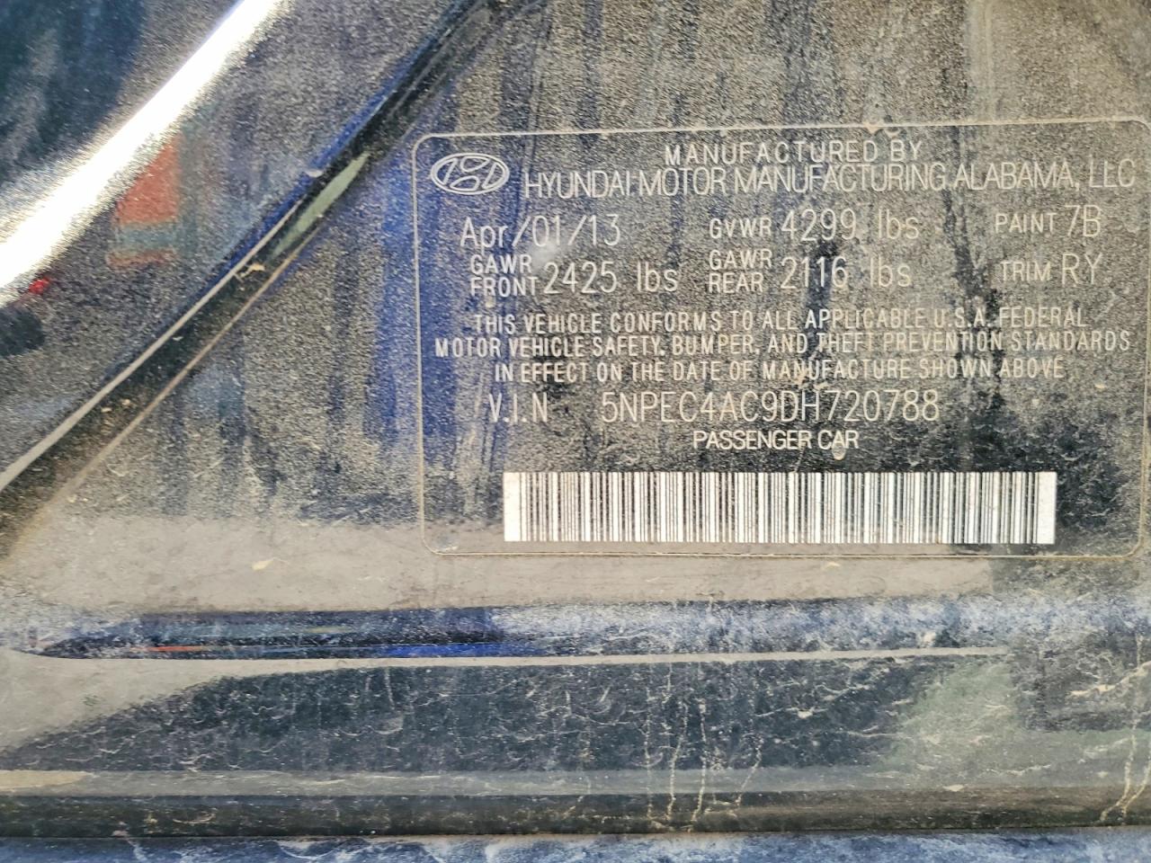2013 HYUNDAI SONATA