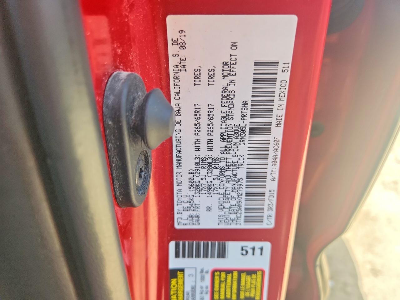 2019 TOYOTA TACOMA