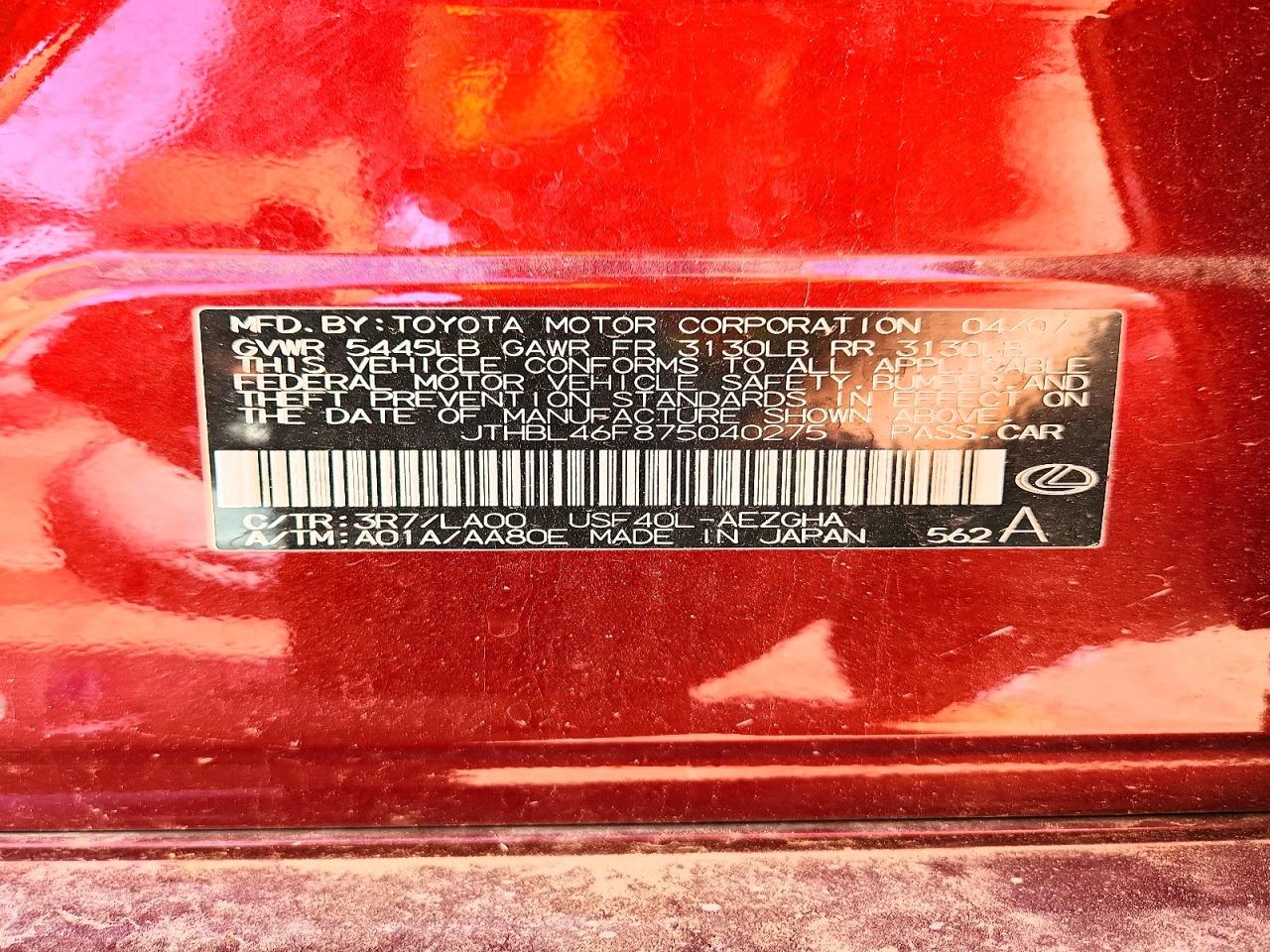 2007 LEXUS LS460