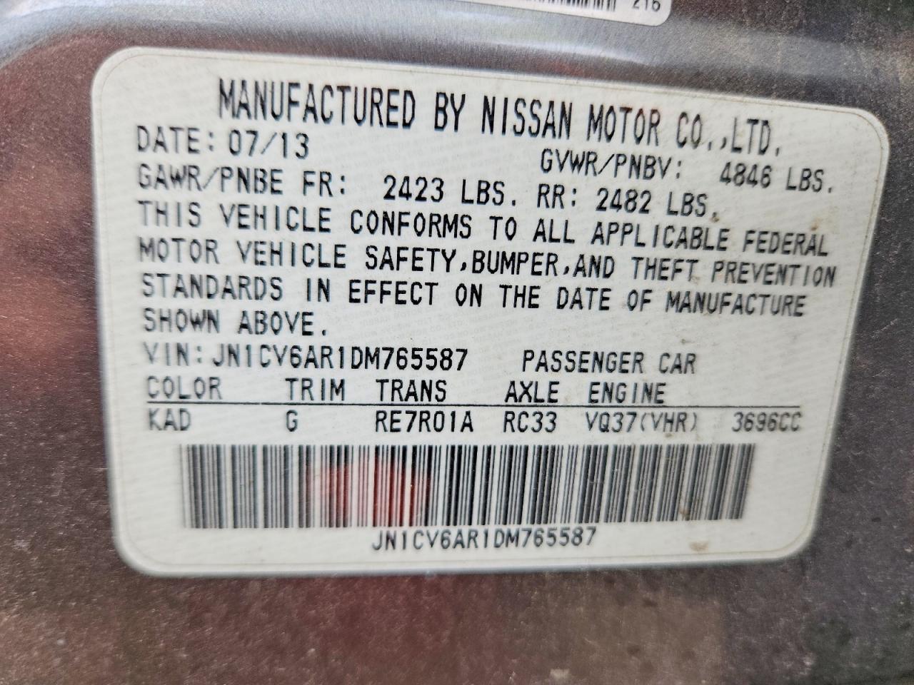 2013 INFINITI G37