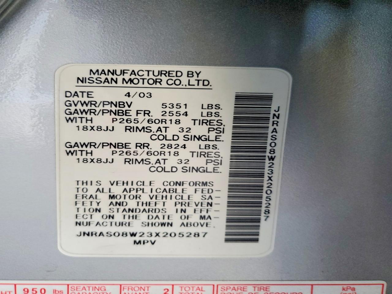 2003 INFINITI FX35 BASE