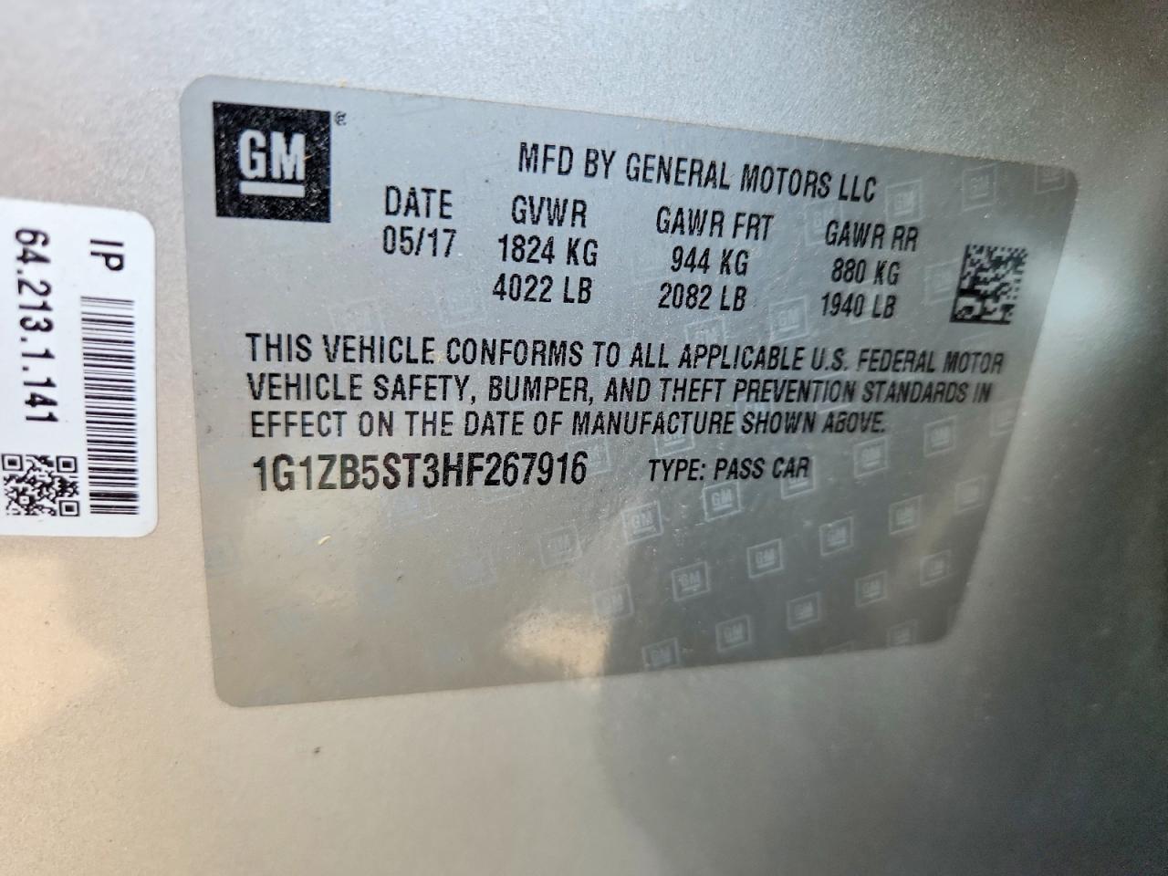 2017 CHEVROLET MALIBU