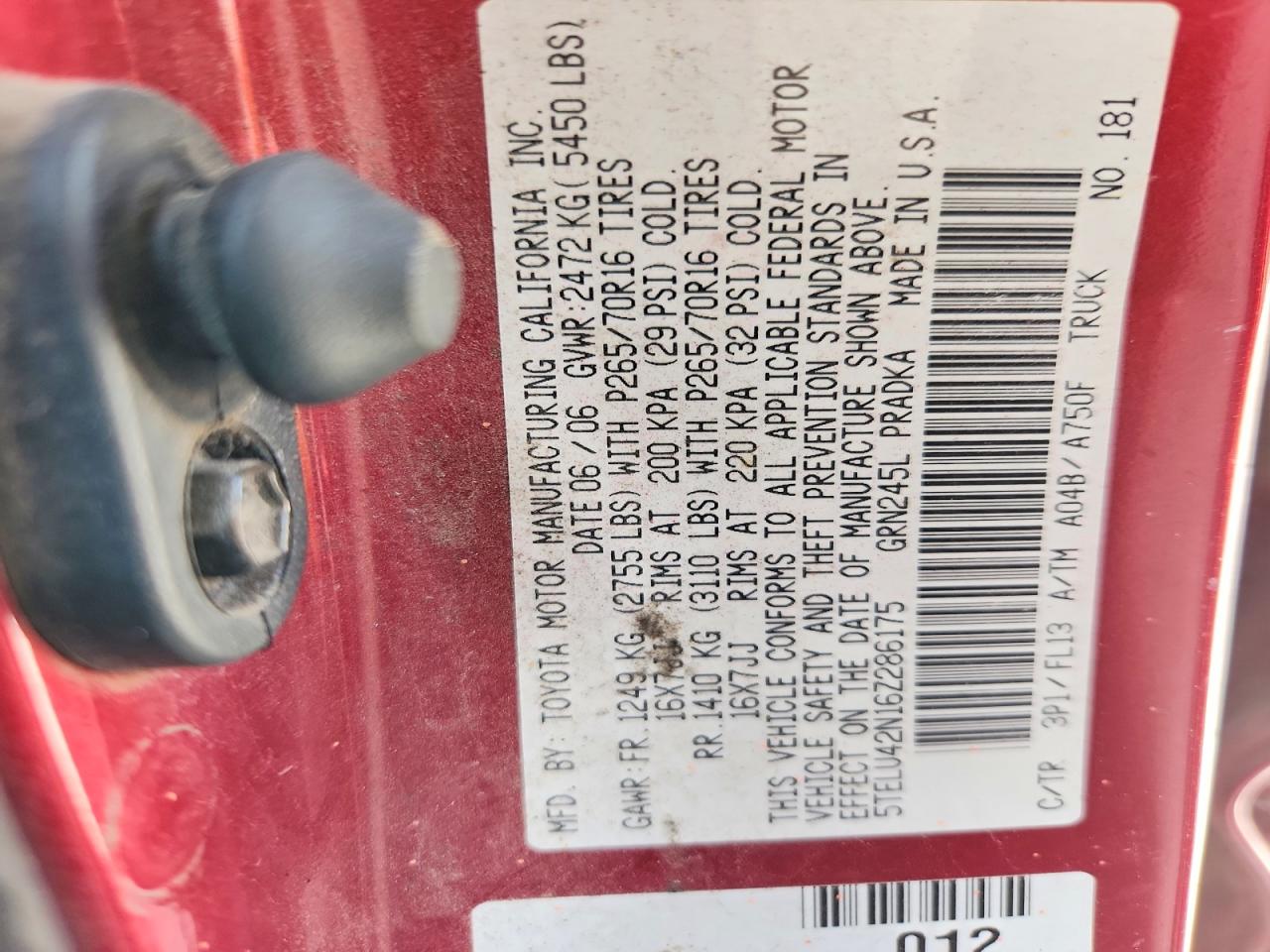 2006 TOYOTA TACOMA