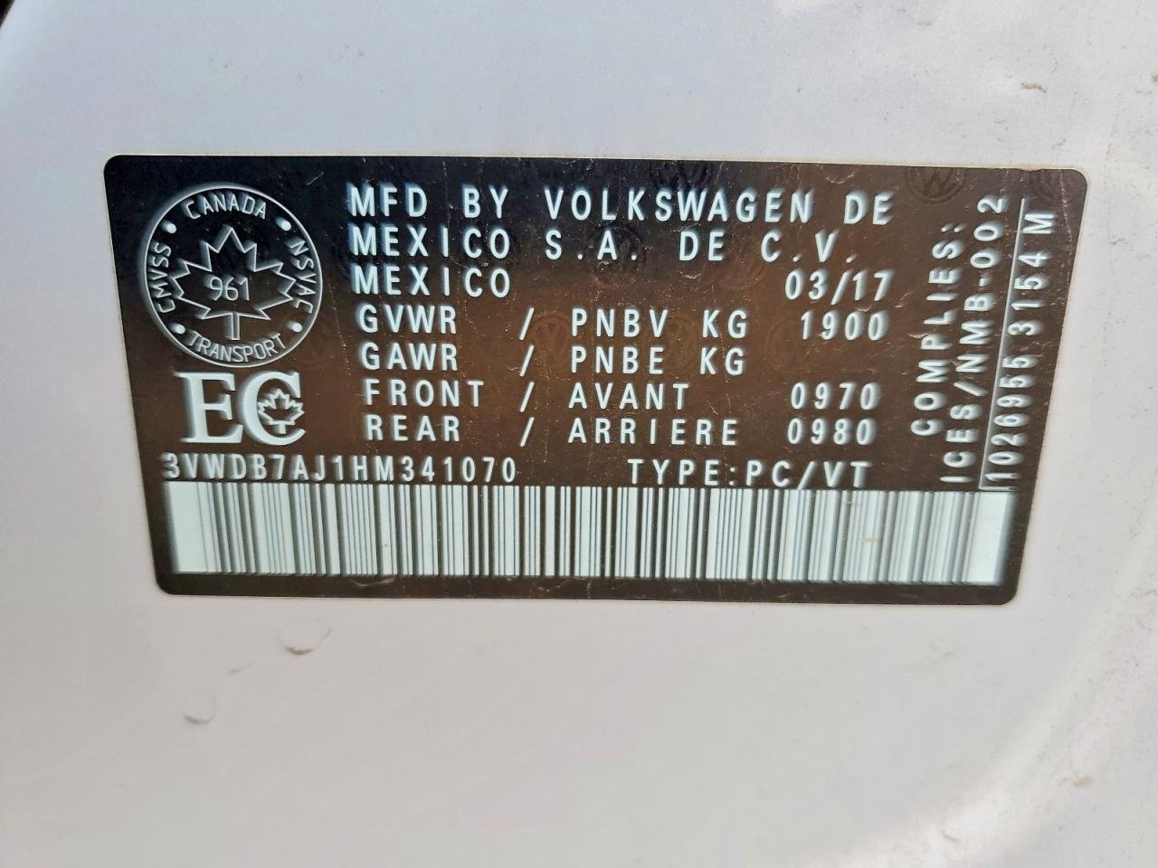2017 VOLKSWAGEN JETTA