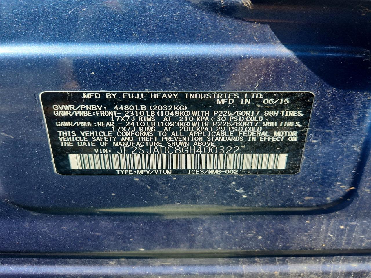 2016 SUBARU FORESTER