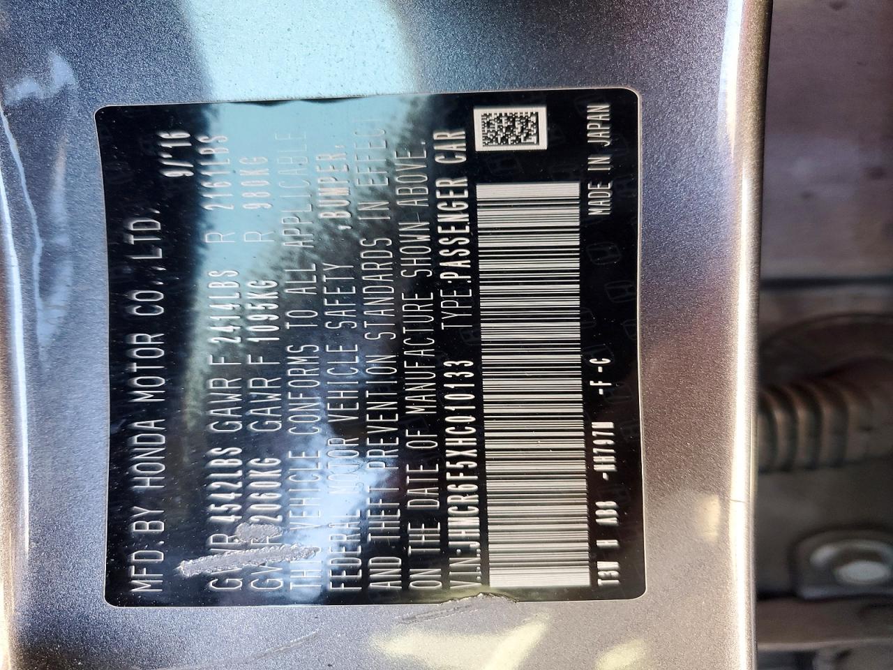 2017 HONDA ACCORD