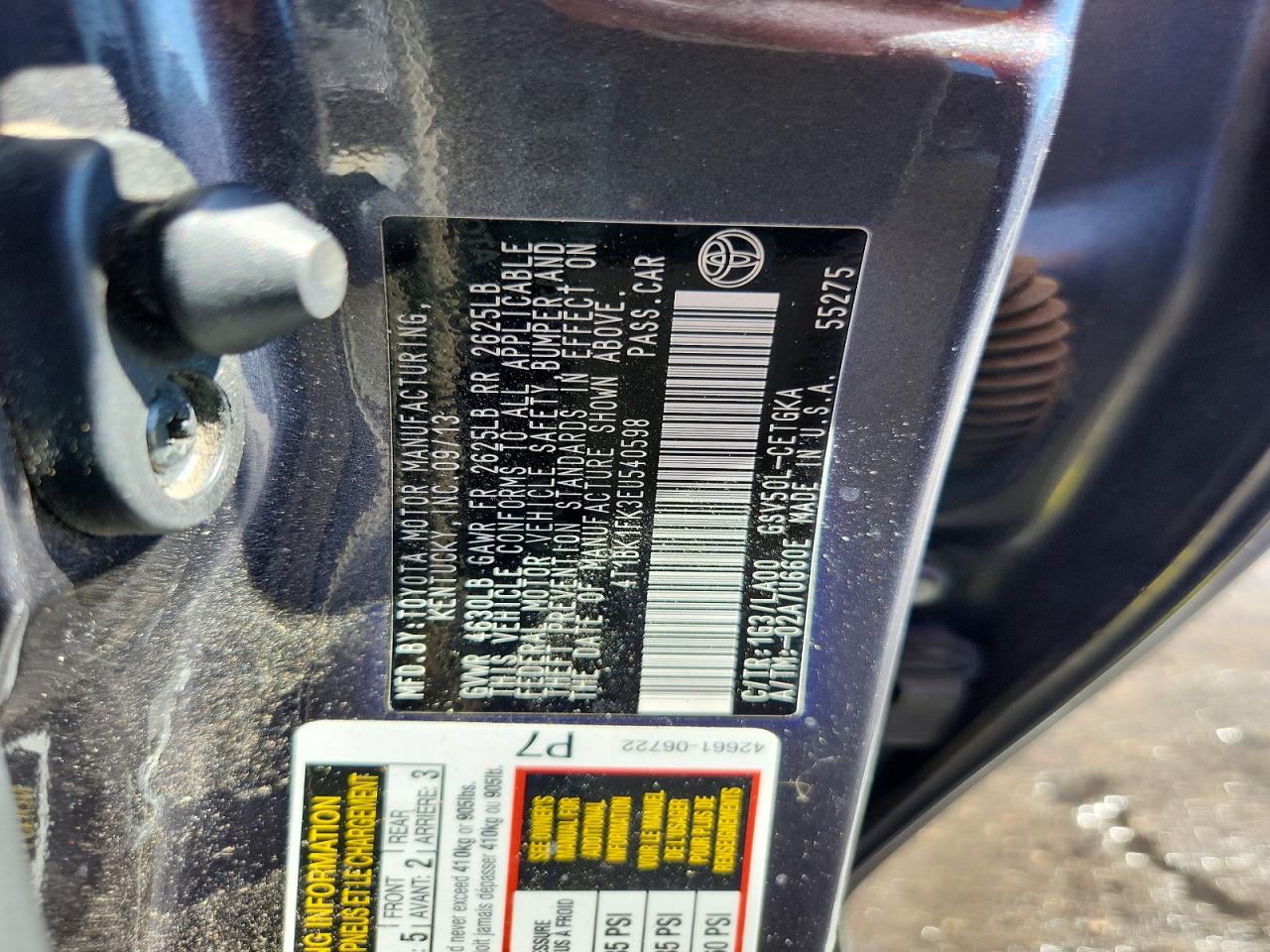 2014 TOYOTA CAMRY