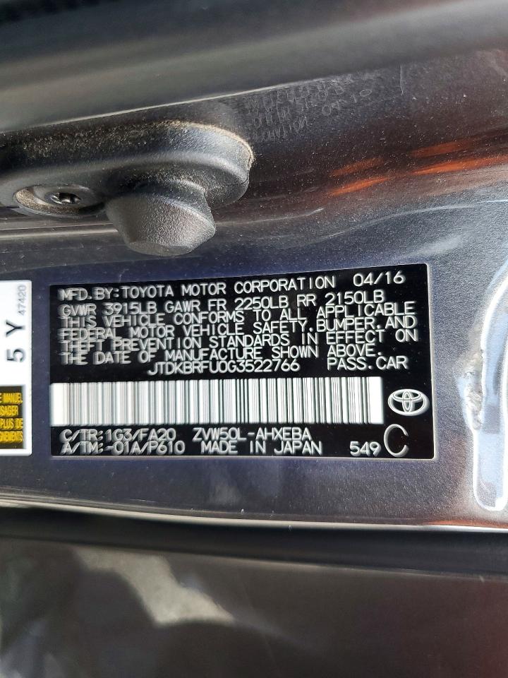 2016 TOYOTA PRIUS