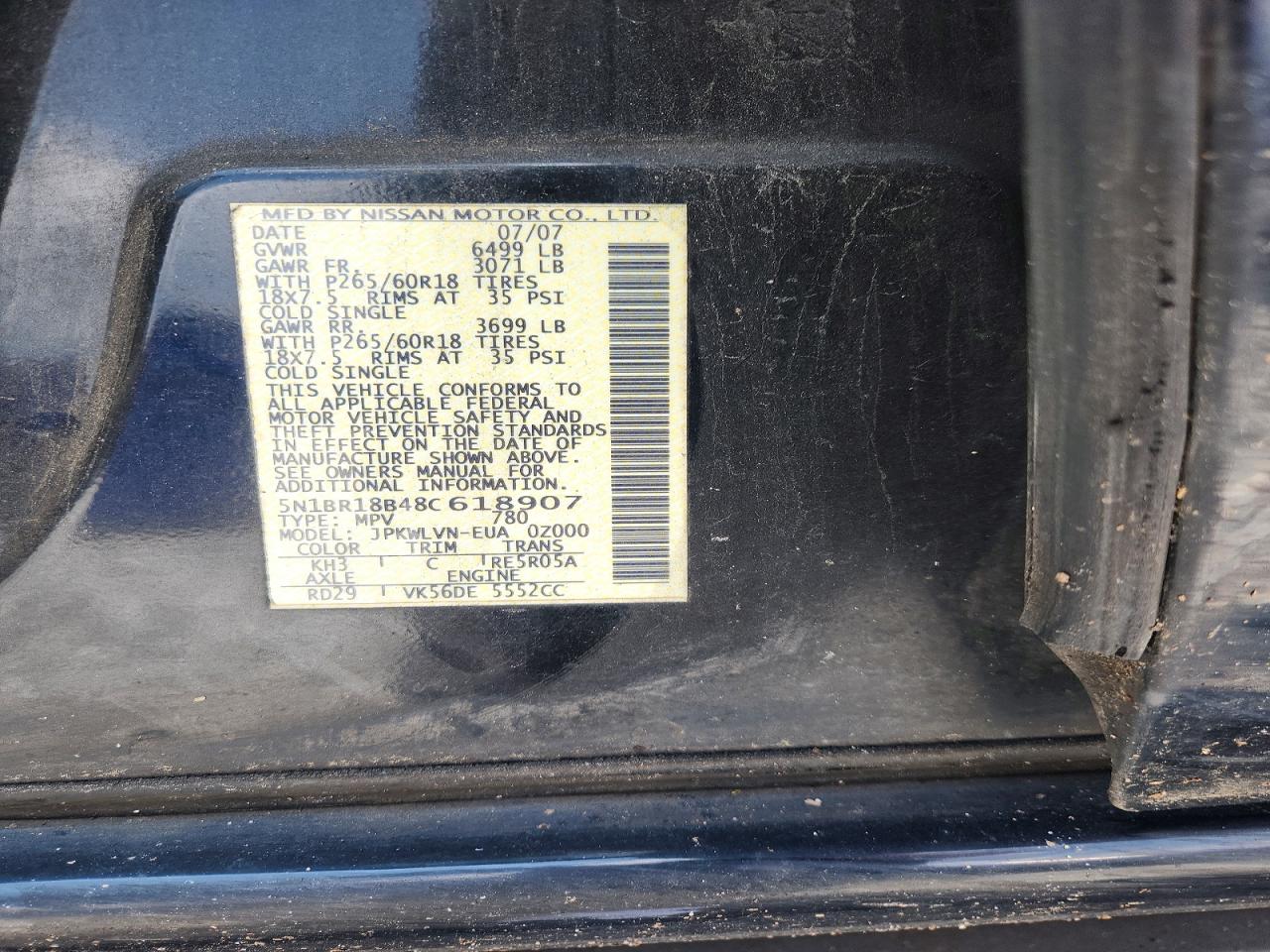 2008 NISSAN PATHFINDER