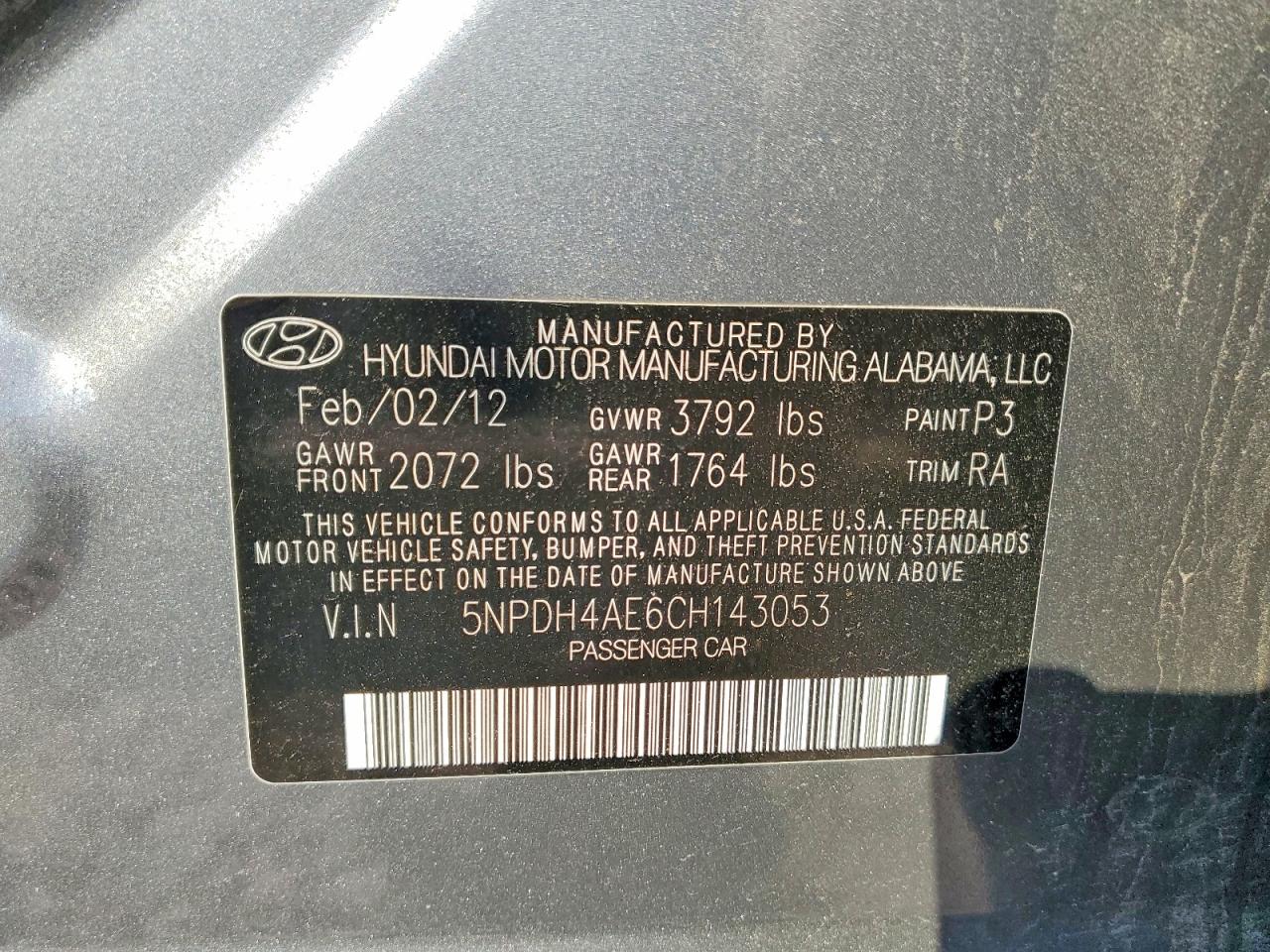 2012 HYUNDAI ELANTRA