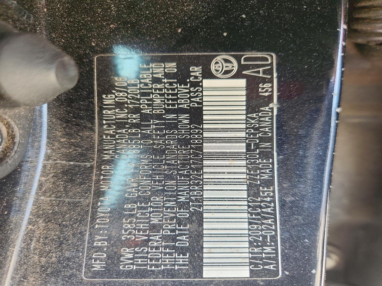 2007 TOYOTA COROLLA