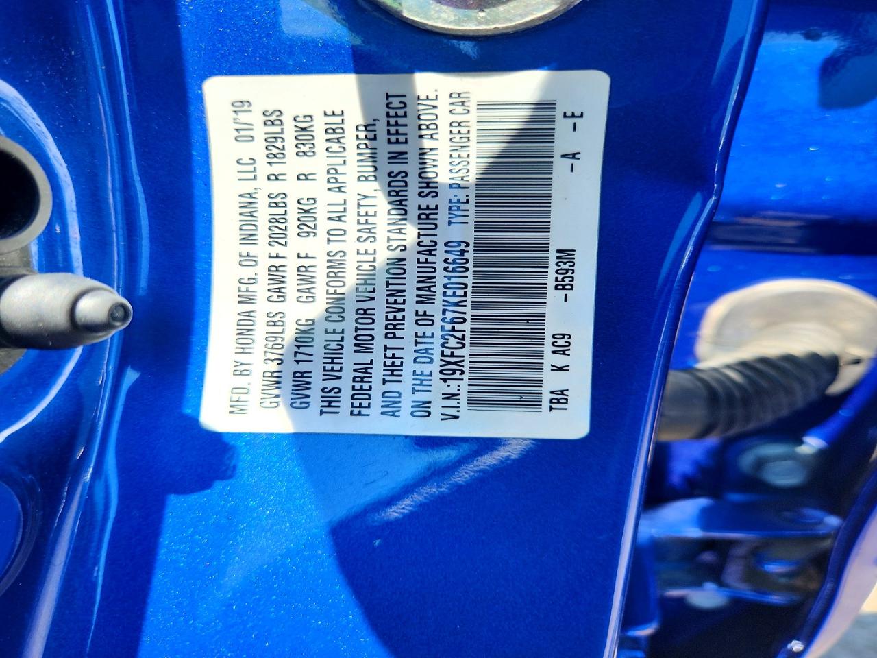2019 HONDA CIVIC