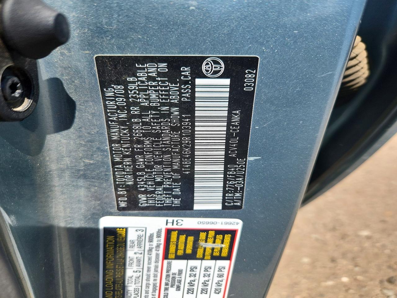 2009 TOYOTA CAMRY
