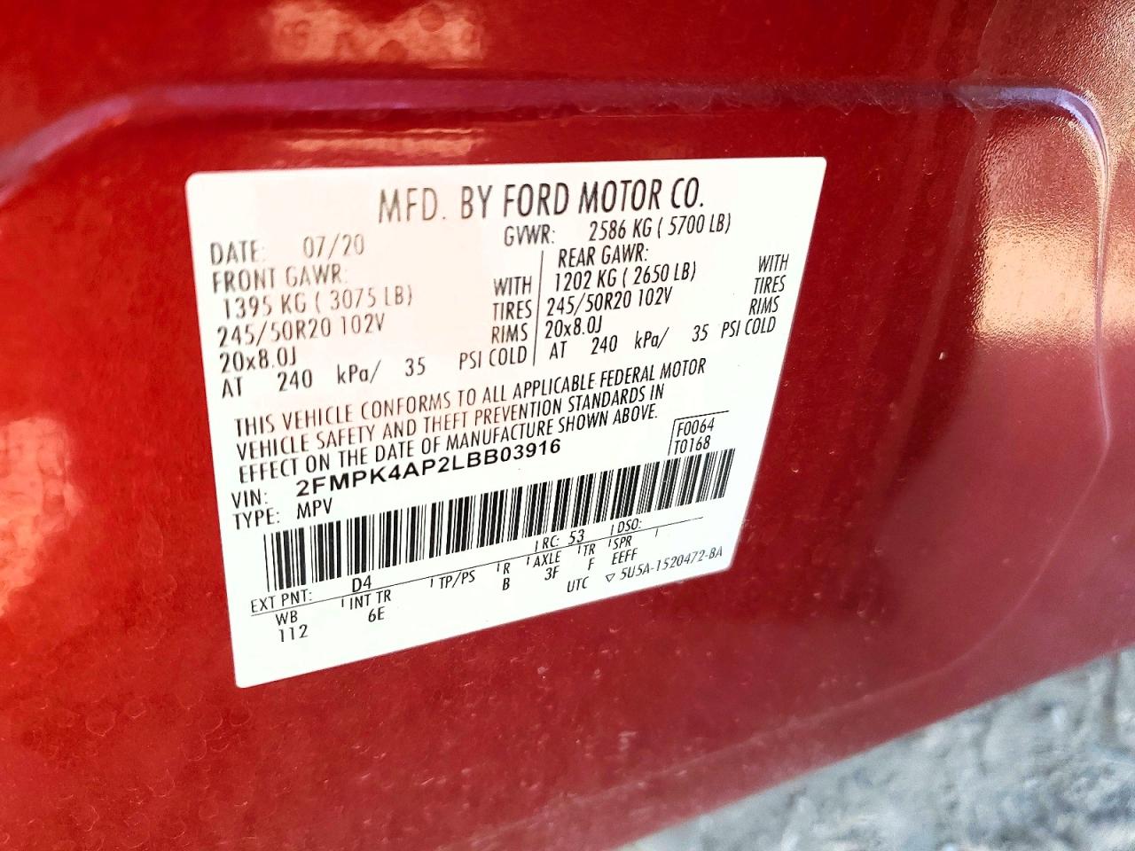 2020 FORD EDGE