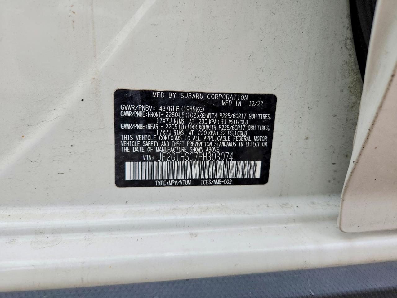 2023 SUBARU CROSSTREK