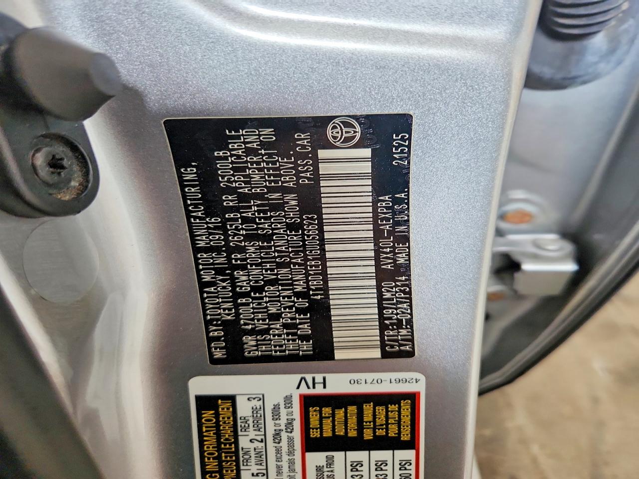 2016 TOYOTA AVALON