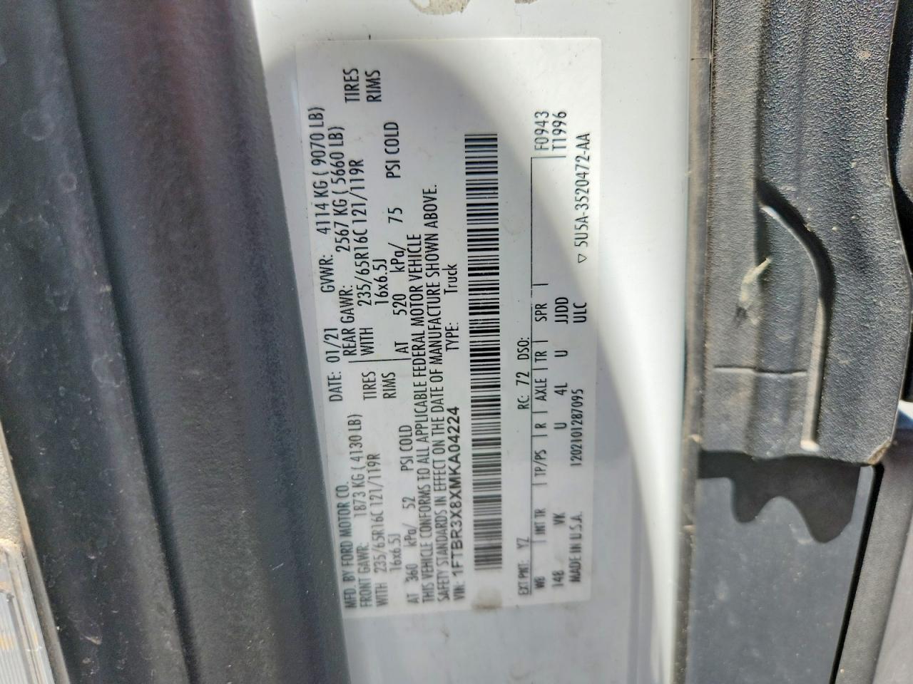 2021 FORD TRANSIT