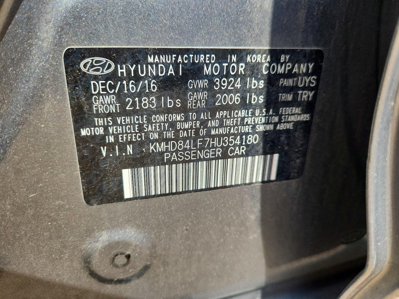 2017 HYUNDAI ELANTRA