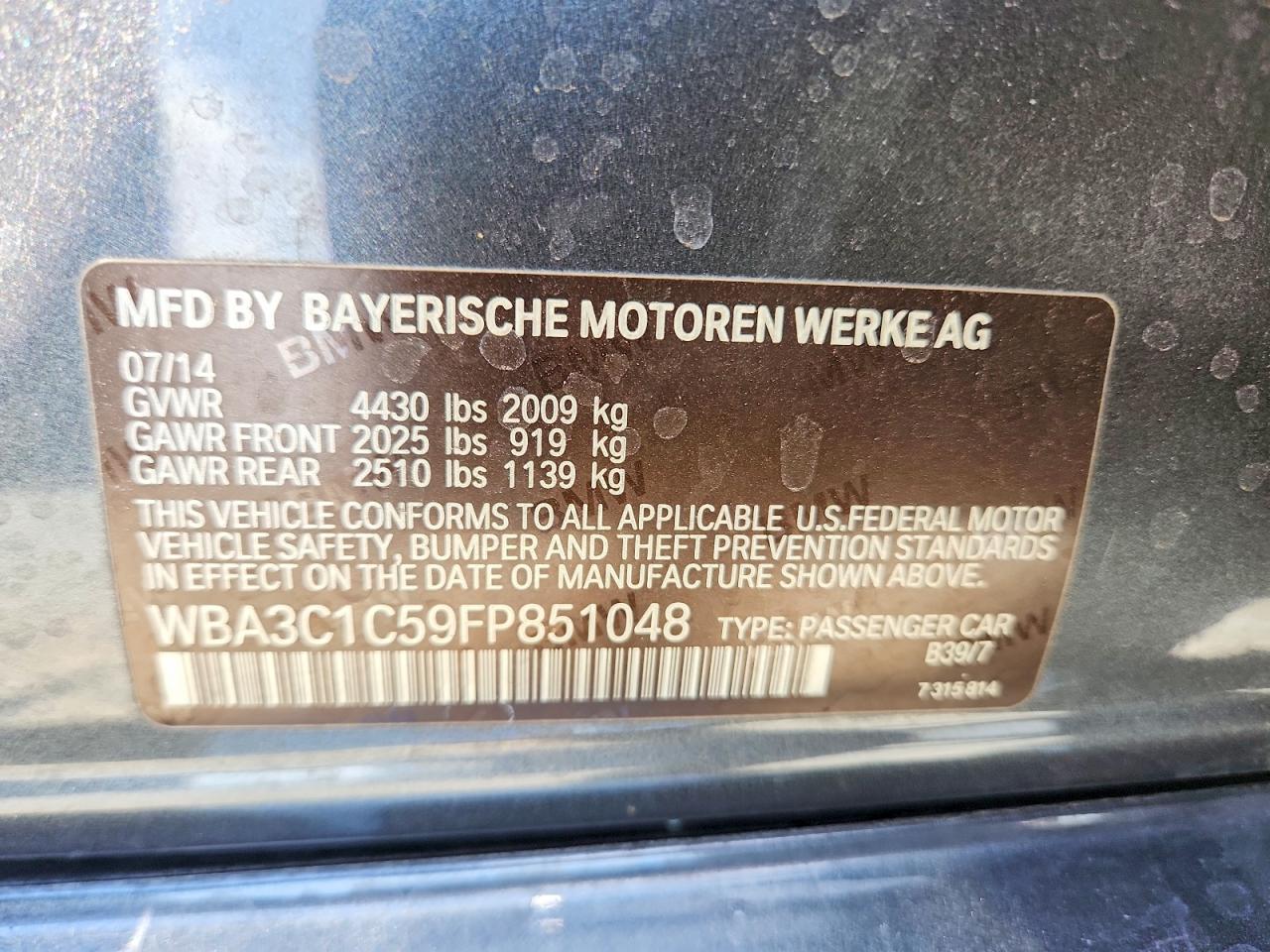 2015 BMW 3 SERIES