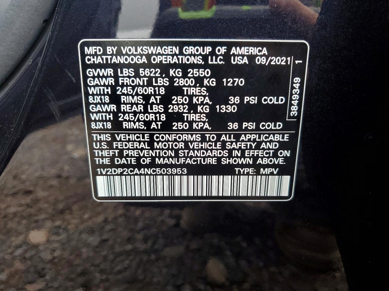 2022 VOLKSWAGEN ATLAS