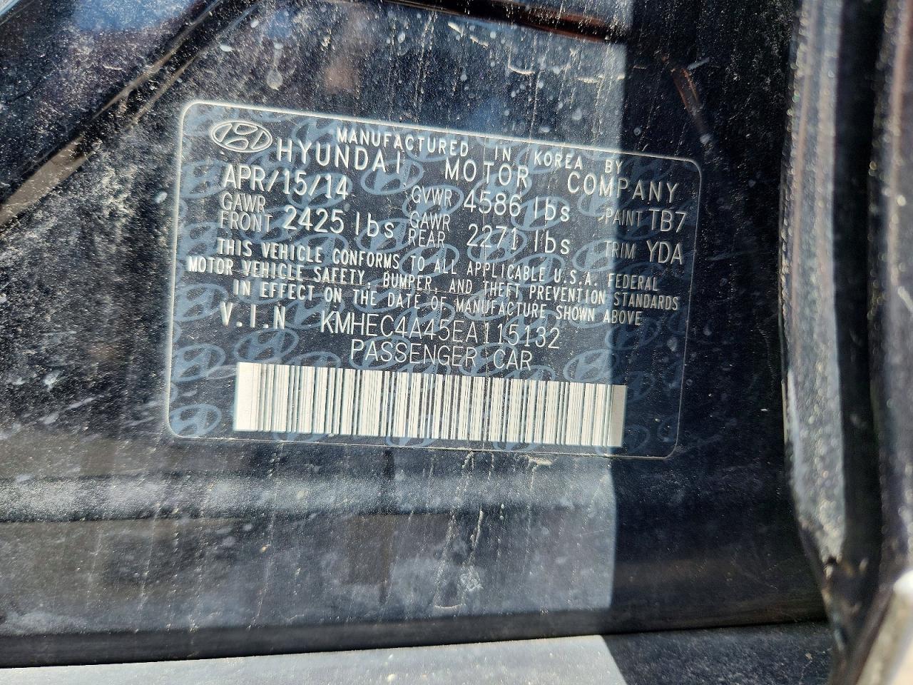 2014 HYUNDAI SONATA