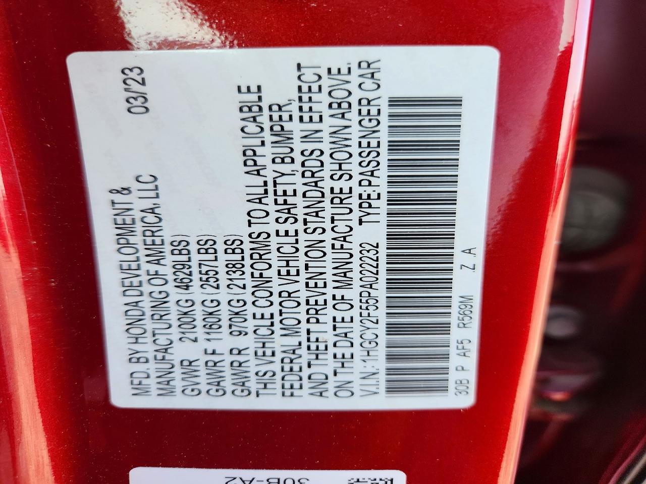 2023 HONDA ACCORD