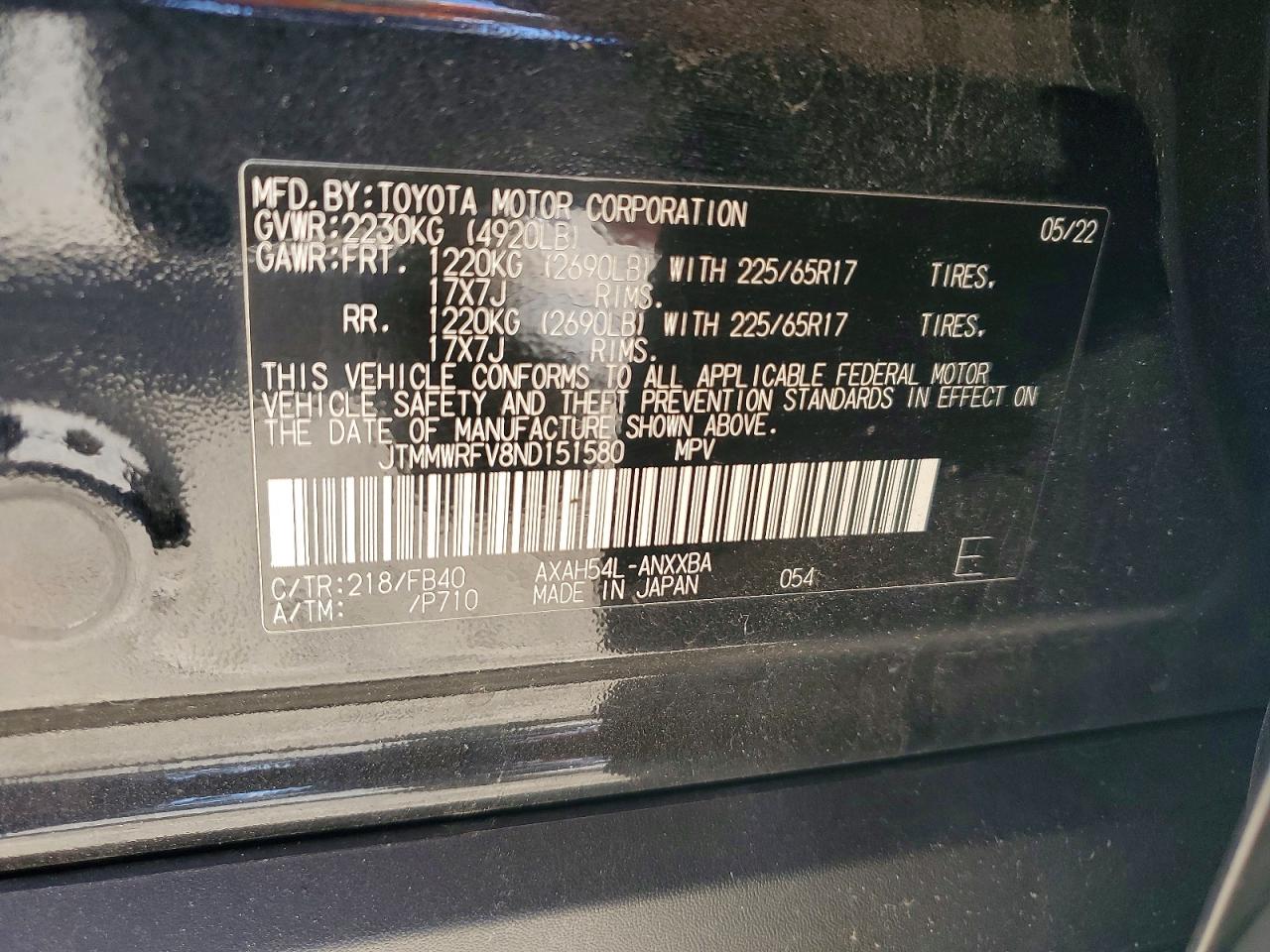 2022 TOYOTA RAV4