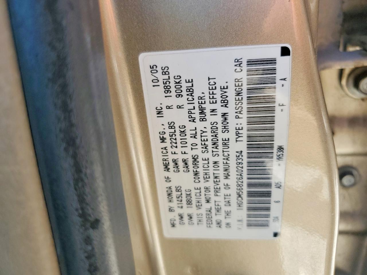 2006 HONDA ACCORD