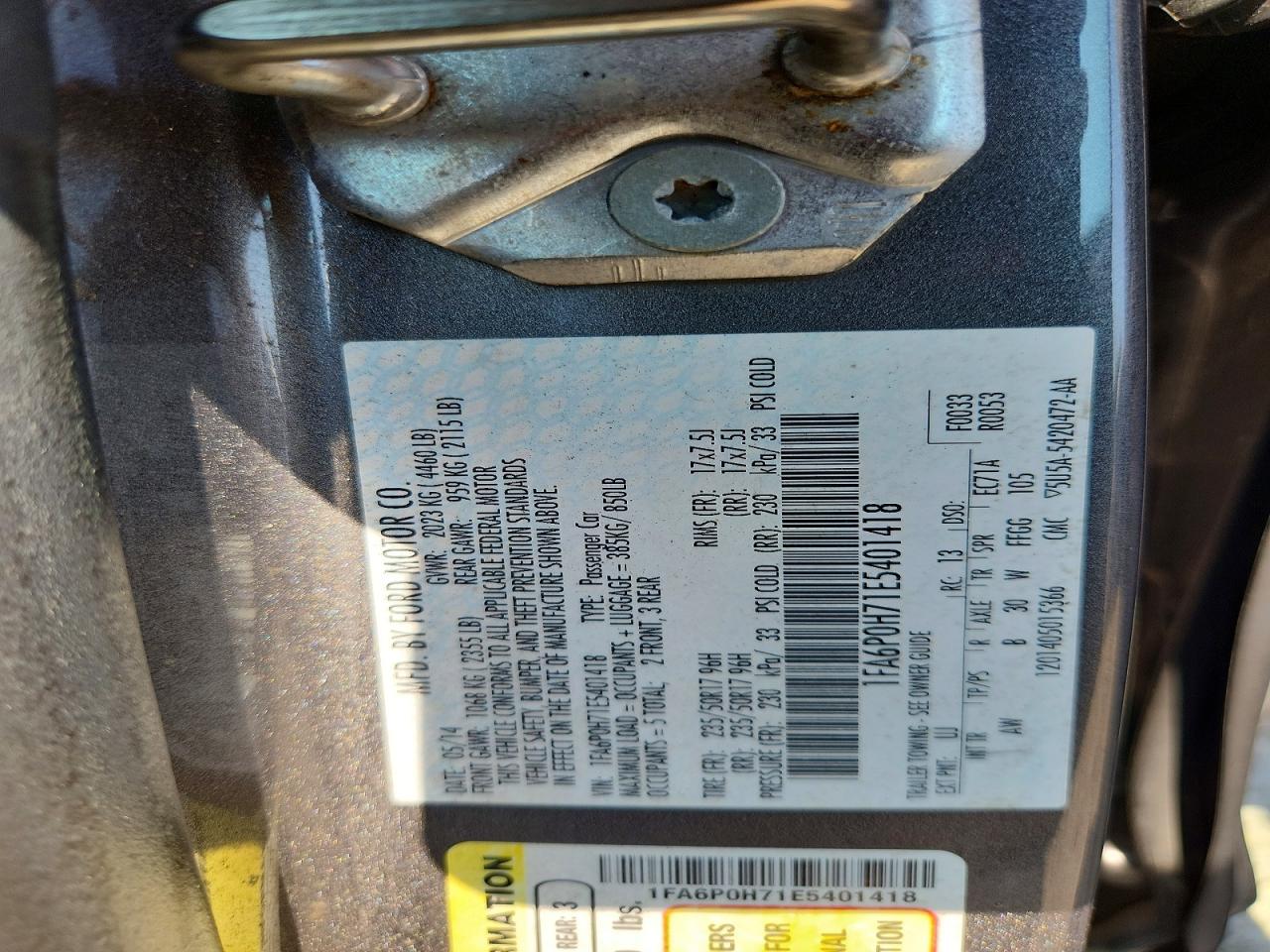 2014 FORD FUSION