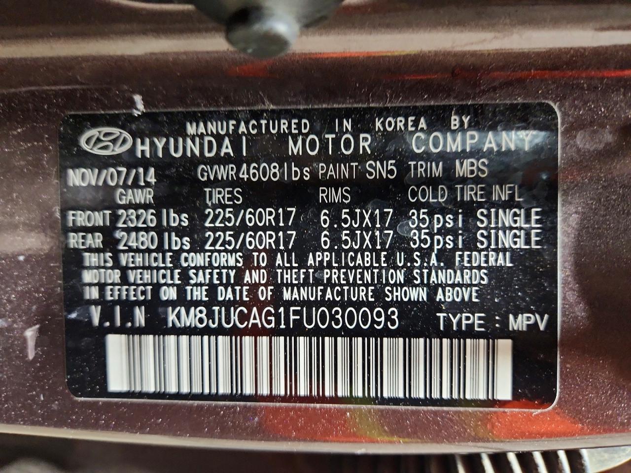 2015 HYUNDAI TUCSON