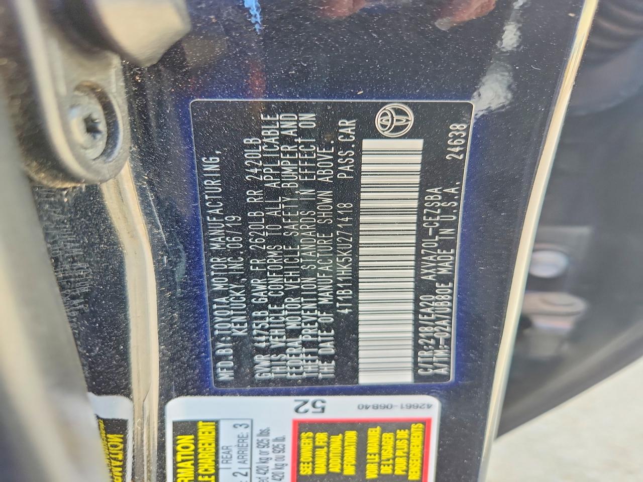 2019 TOYOTA CAMRY