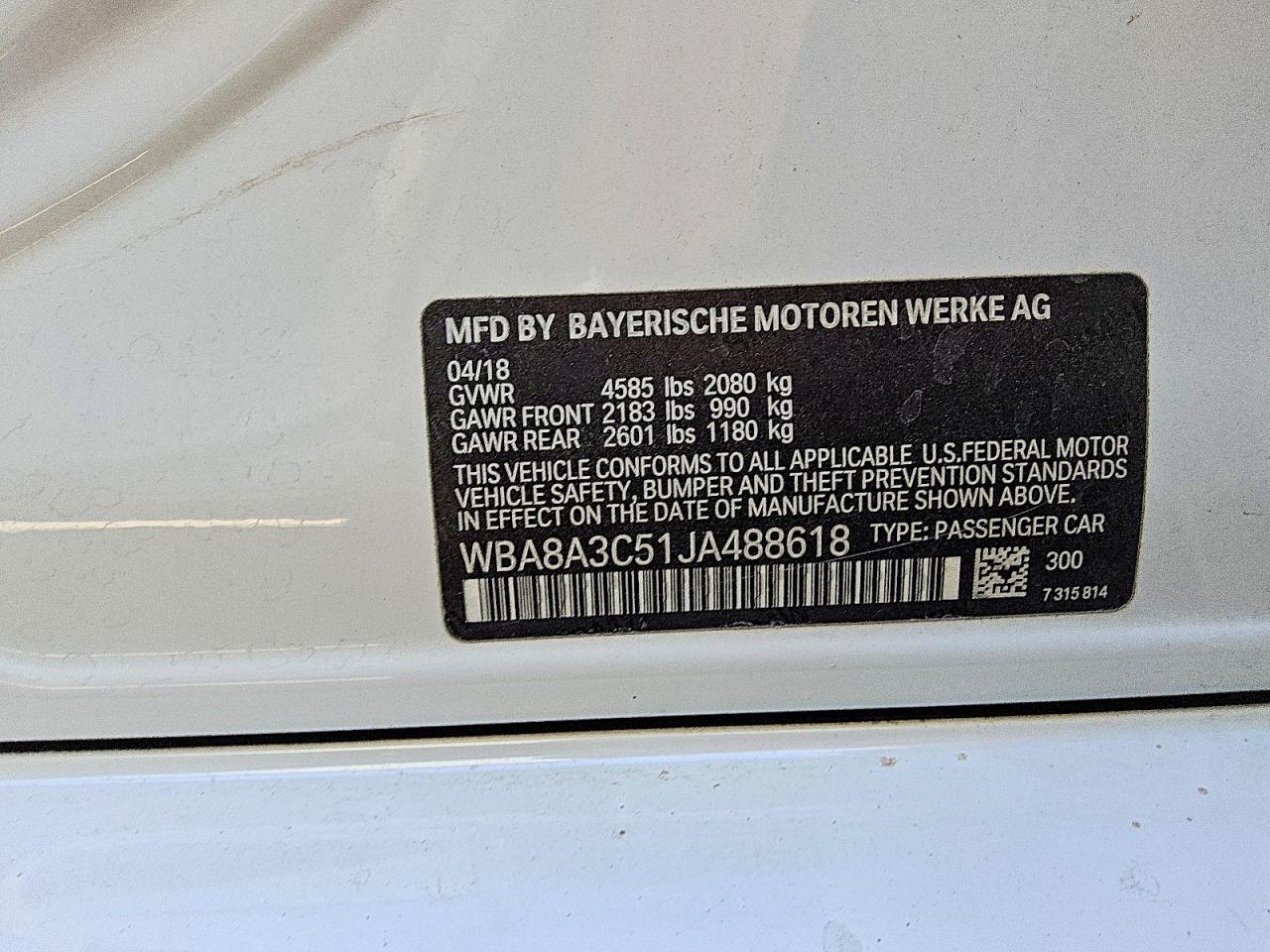 2018 BMW 3 SERIES