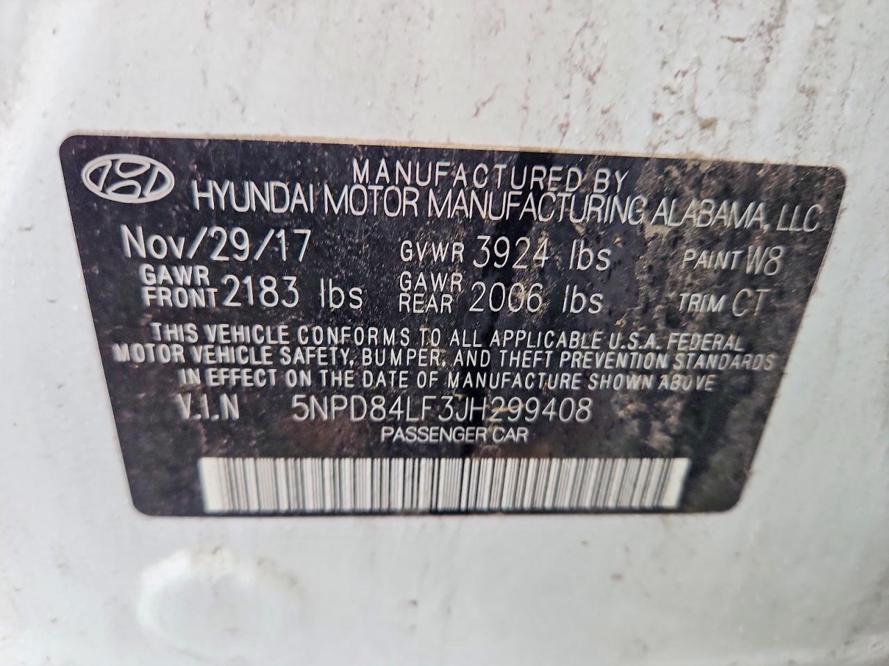 2018 HYUNDAI ELANTRA VA