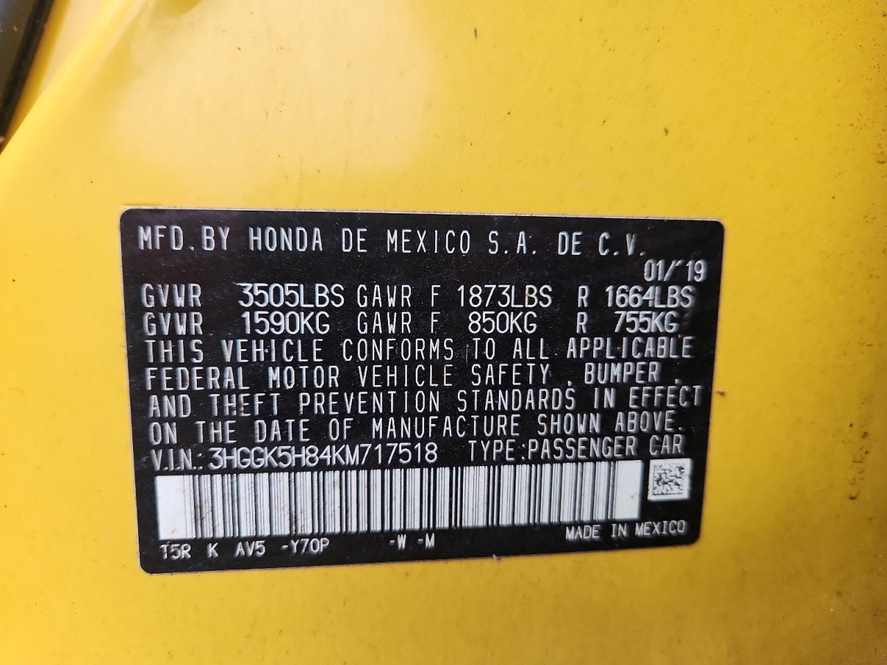 2019 HONDA FIT