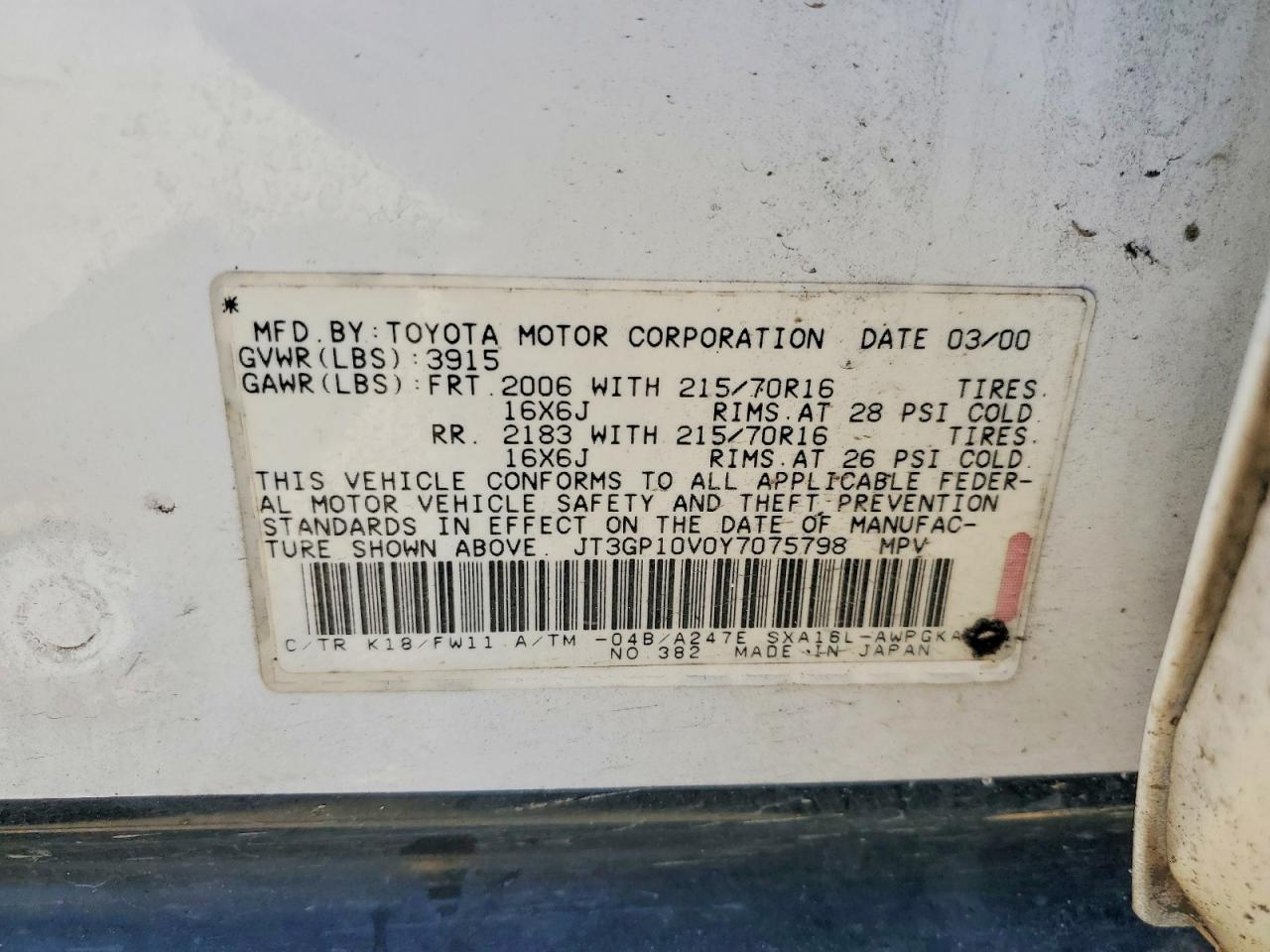 2000 TOYOTA RAV4