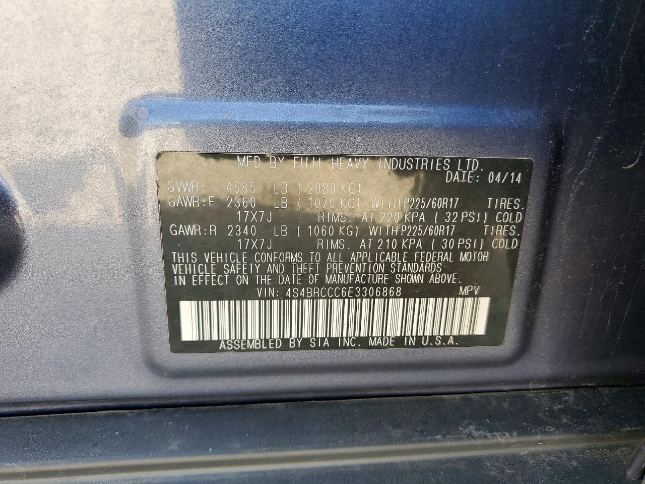2014 SUBARU OUTBACK
