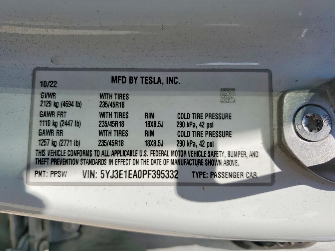 2023 TESLA MODEL 3