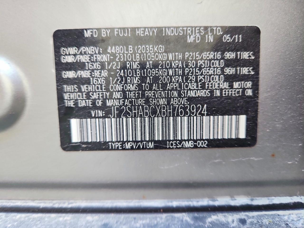 2011 SUBARU FORESTER