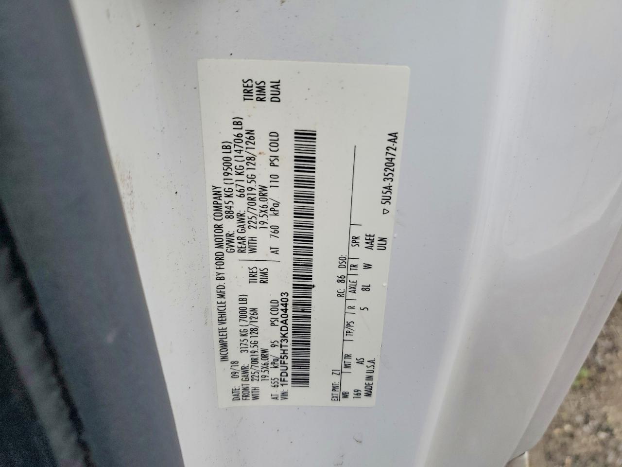 2019 FORD F550