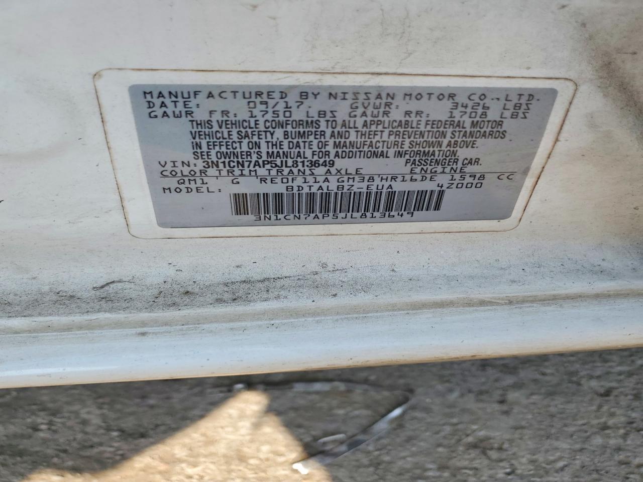 2018 NISSAN VERSA