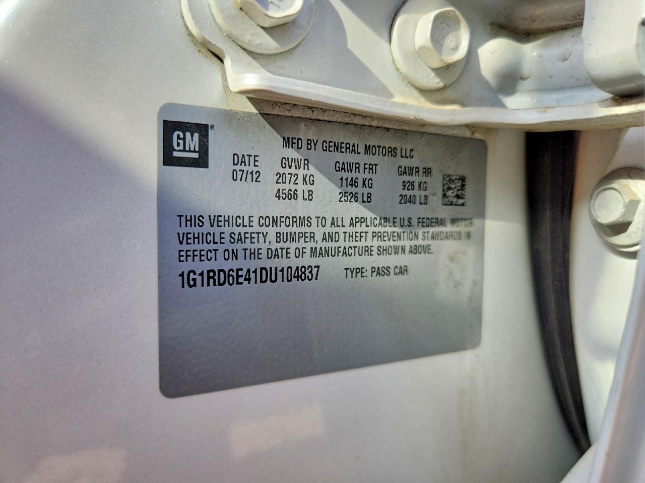 2013 CHEVROLET VOLT